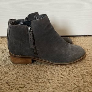 Gray suede booties